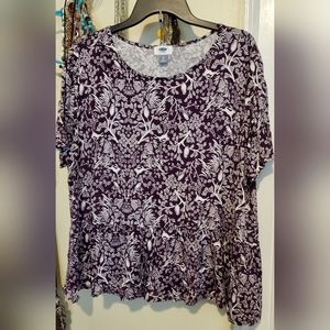 Top Old Navy purple with print xl